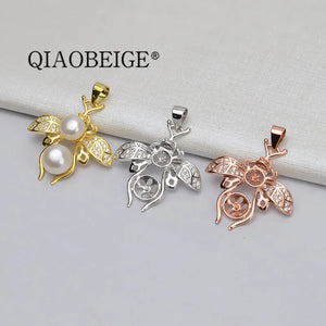 Bulk Bee Necklace Pearl Pendant 925 Sterling Silver Jewelry