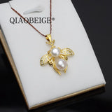 Bulk Bee Necklace Pearl Pendant 925 Sterling Silver Jewelry