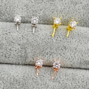 DIY Pearl Mountings, Crown Designs Jewelry Stud Earrings