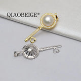DIY Pendant Accessory Sterling Silver Key Pearl Pendant Mounting