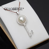DIY Pendant Accessory Sterling Silver Key Pearl Pendant Mounting