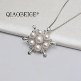 DIY Silver 925 Snow Pendant for 6-7mm Pearl