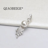 DIY 925 Silver Pearl Pendant for 11-13mm Round Pearls, Women's Gift