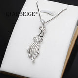 DIY 925 Silver Pearl Pendant for 11-13mm Round Pearls, Women's Gift