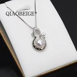DIY 925 Sterling Silver Pearl Cucurbit Pendant 10-11mm