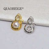 DIY 925 Sterling Silver Pearl Cucurbit Pendant 10-11mm