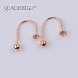 925 Sterling U-Shaped Ear Studs Pearl Components DIY Jewelry Making