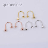 925 Sterling U-Shaped Ear Studs Pearl Components DIY Jewelry Making