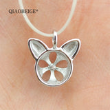 Mini Cat Ear Pendant Necklace Inlaid Natural Stone Pearl Lady Women Bijoux 3120