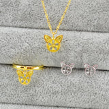 Mini Cat Ear Pendant Necklace Inlaid Natural Stone Pearl Lady Women Bijoux 3120