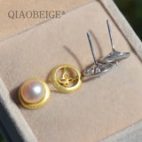 925 Silver Pearl Stud Earring Semi Mount