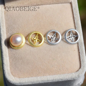 925 Silver Pearl Stud Earring Semi Mount