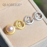 925 Silver Pearl Stud Earring Semi Mount
