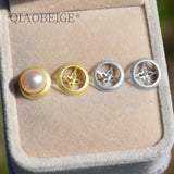 925 Silver Pearl Stud Earring Semi Mount