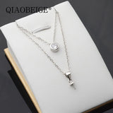 Zircon Pendant 925 Silver Necklace for Women Lady Wedding
