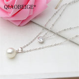 Zircon Pendant 925 Silver Necklace for Women Lady Wedding