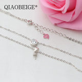 Zircon Pendant 925 Silver Necklace for Women Lady Wedding