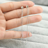 925 Sterling Silver Double Wire Three Pearls Stud Earrings