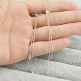 925 Sterling Silver Double Wire Three Pearls Stud Earrings