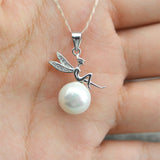 925 Silver Pearl Pendant Little Angel Jewelry Accessory