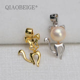 S925 Silver Squirrel Pearl Pendant Holder DIY Jewelry Findings