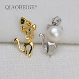 S925 Silver Squirrel Pearl Pendant Holder DIY Jewelry Findings
