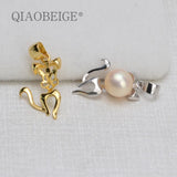 S925 Silver Squirrel Pearl Pendant Holder DIY Jewelry Findings