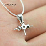 Sterling Silver 925 Pearl Mick Mouse Pendant Necklace Setting