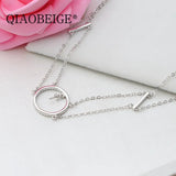 925 Sterling Silver Round Pendant Necklace Woman Charm Jewelry