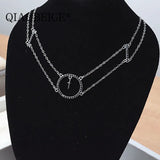 925 Sterling Silver Round Pendant Necklace Woman Charm Jewelry