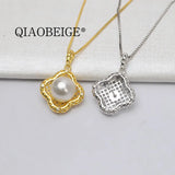 925 Silver Pendant Necklace Blank Tray for 9-10mm Gemstone, Pin Included