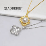 925 Silver Pendant Necklace Blank Tray for 9-10mm Gemstone, Pin Included