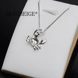 925 Sterling Silver Crab Necklace Pendant DIY Jewelry Accessory