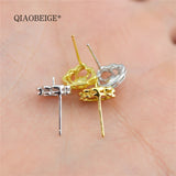 925 Silver Cat Earrings with Pearls