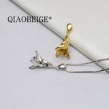 925 Sterling Silver Cultured Pearl Pendant Setting Necklace Mount 9-11mm Rice