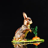 Metal Craft Lovely Rabbit Jewelry Box for Gift