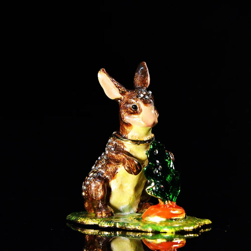 Metal Craft Lovely Rabbit Jewelry Box for Gift