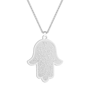Hamsa Hand Pendant Necklace Jerusalem Stainless Steel Jewelry