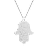 Hamsa Hand Pendant Necklace Jerusalem Stainless Steel Jewelry
