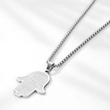 Hamsa Hand Pendant Necklace Jerusalem Stainless Steel Jewelry