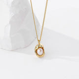 QINHONG Sterling Silver 925 Pearl Pendant Necklace for Women