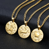 Zodiac Sign Constellations Necklaces Stainless Steel Jewelry