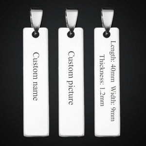 Engraved Name Stainless Steel Dog Tags For DIY Making Silver Pendant