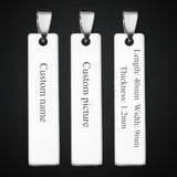 Engraved Name Stainless Steel Dog Tags For DIY Making Silver Pendant