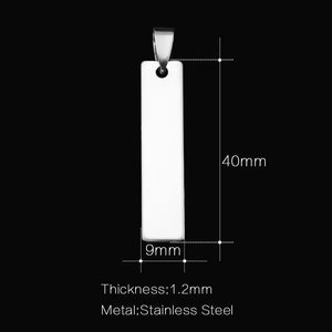 Engraved Name Stainless Steel Dog Tags For DIY Making Silver Pendant