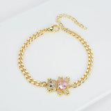QITIS Charm Bear Bracelet for Women, Adjustable Chain