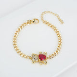 QITIS Charm Bear Bracelet for Women, Adjustable Chain
