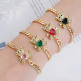 QITIS Charm Bear Bracelet for Women, Adjustable Chain