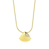 925 Silver Shell Chain Necklace Earrings Set