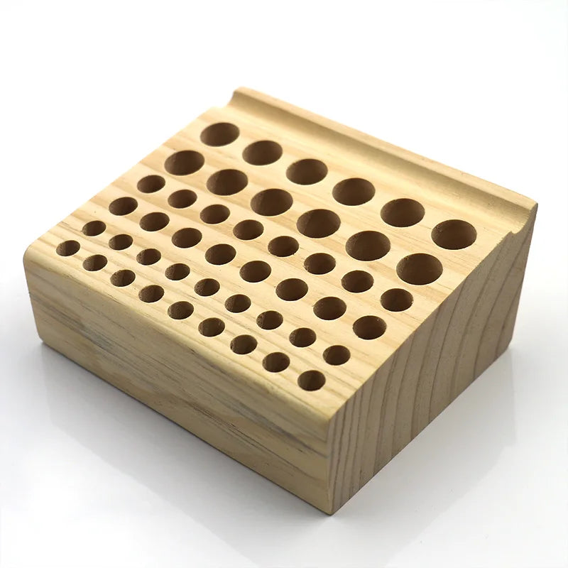 Wooden Holder Box for Handwork Tools 46/98 Holes Organizer